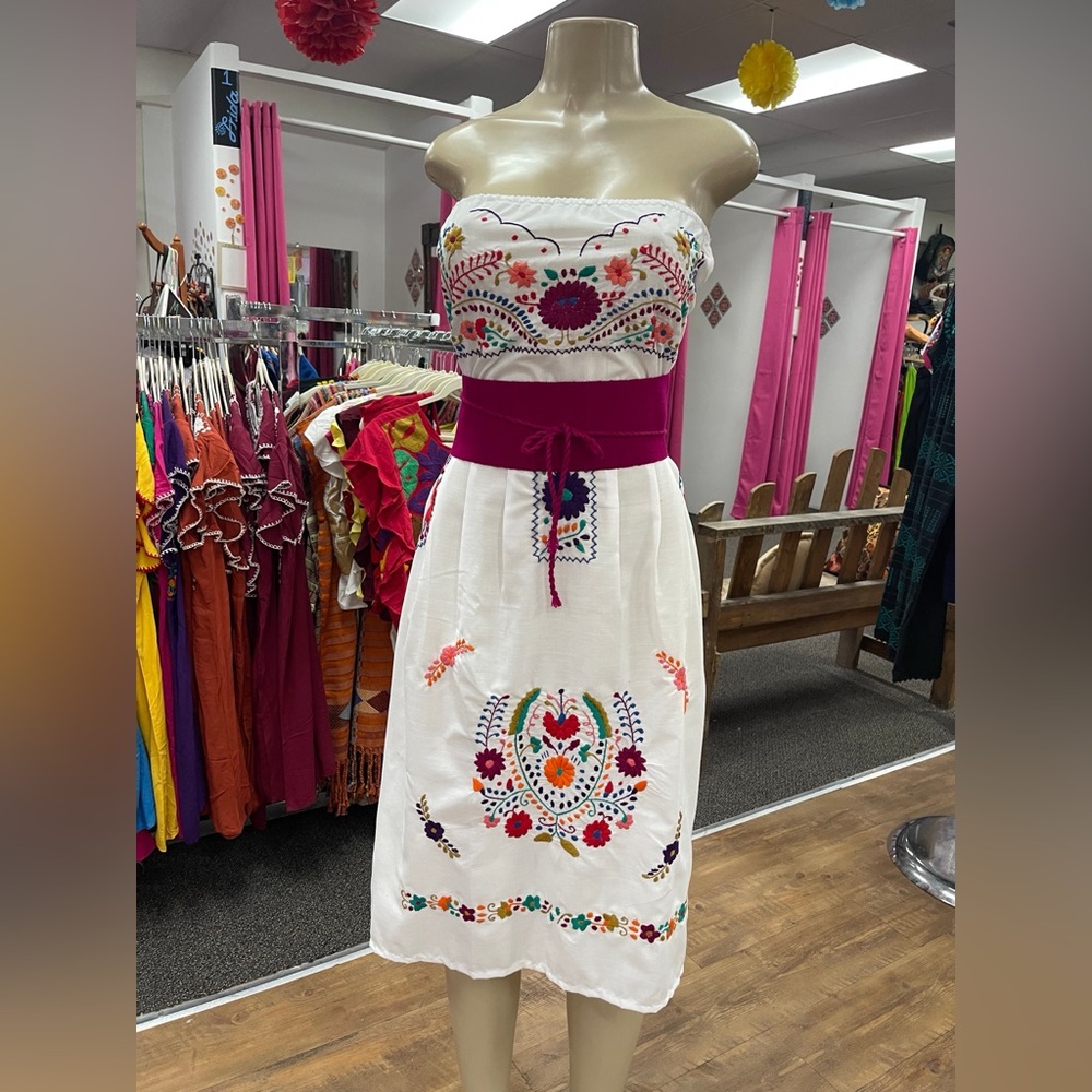 Strapless Mexican White Dress